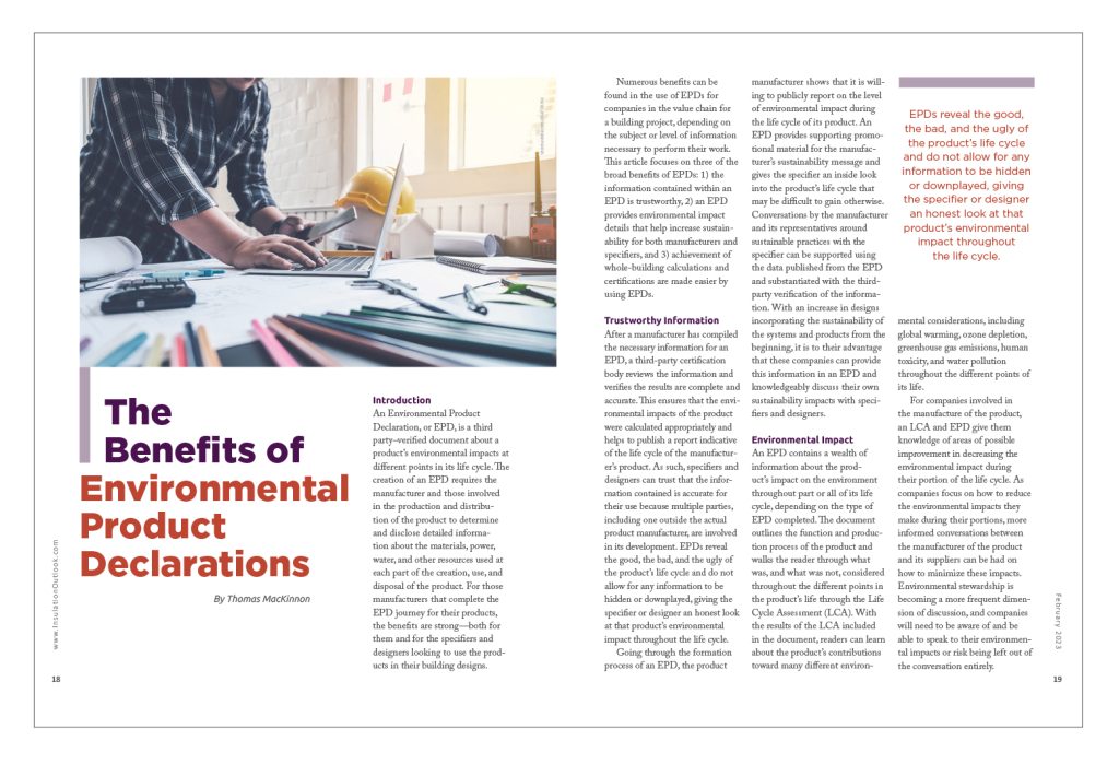 The Benefits Of Environmental Product Declarations Epds Insulation