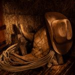 Cowboy Boot and Cowboy Hat in the Hay Loft