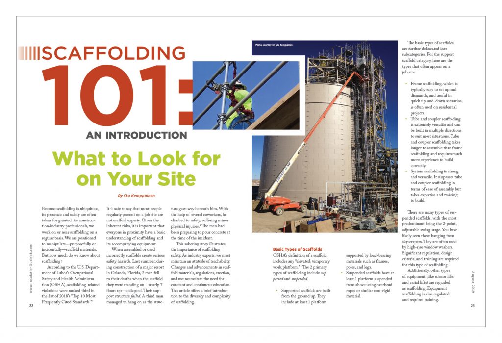 Scaffolding 101 An Introduction Insulation Outlook Magazine