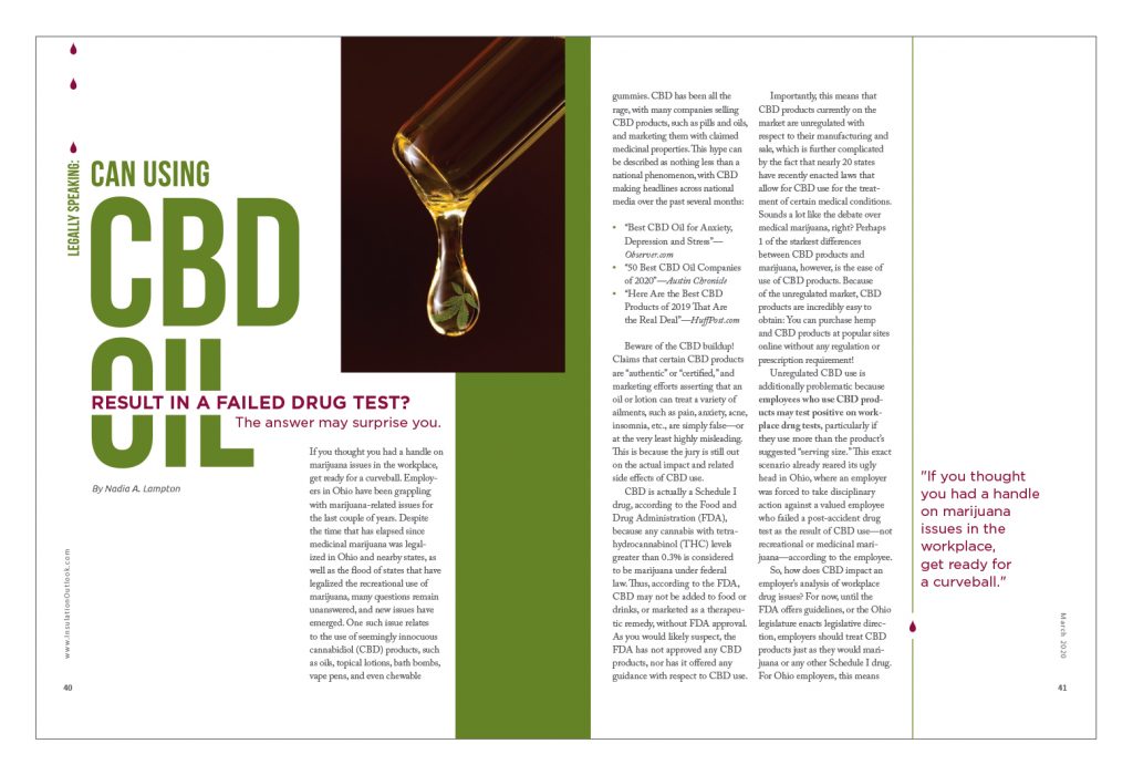 Legally Speaking: Can Using CBD Oil Result in a Failed Drug Test