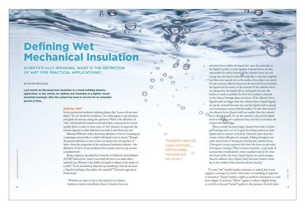 Defining Wet Mechanical Insulation Insulation Outlook Magazine
