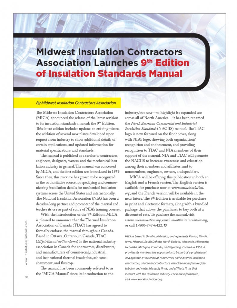 Midwest Insulation Contractors Association Launches 9th Edition of
