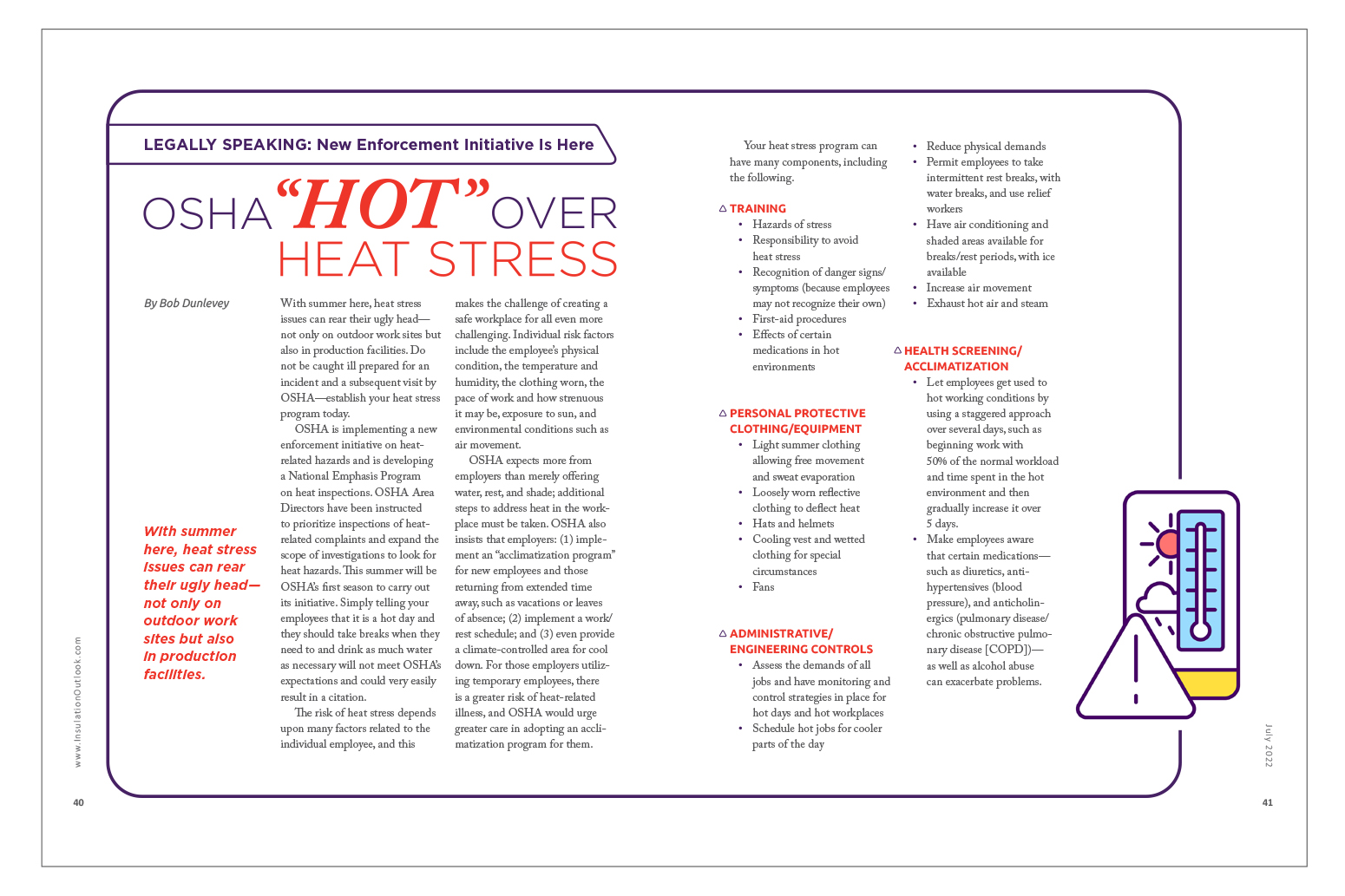 LEGALLY SPEAKING: New Enforcement Initiative Is Here—OSHA Hot Over Heat  Stress - Insulation Outlook Magazine