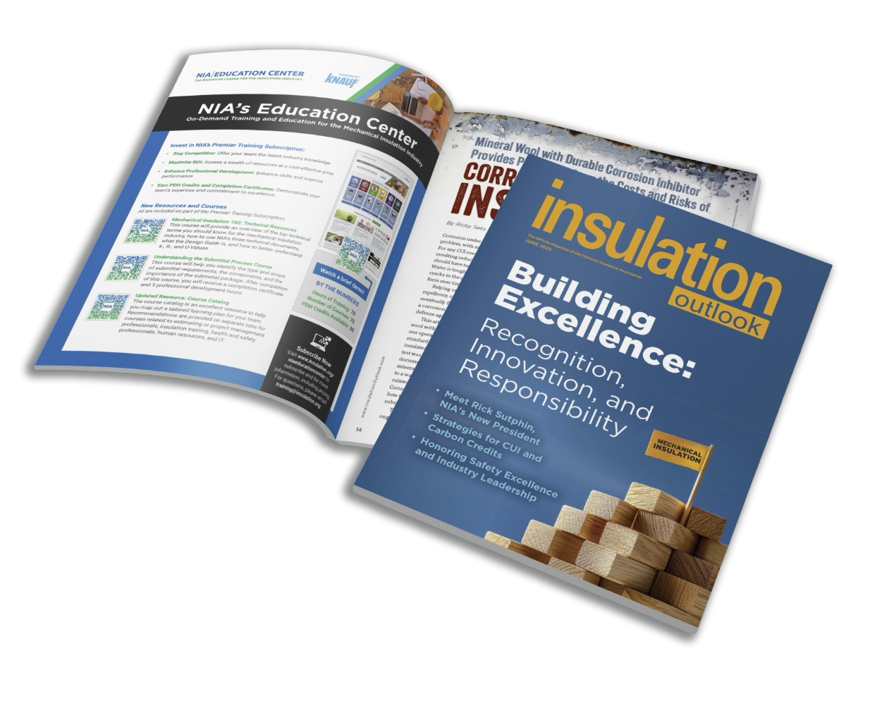 NIA's Insulation Outlook magazine with a transparent background